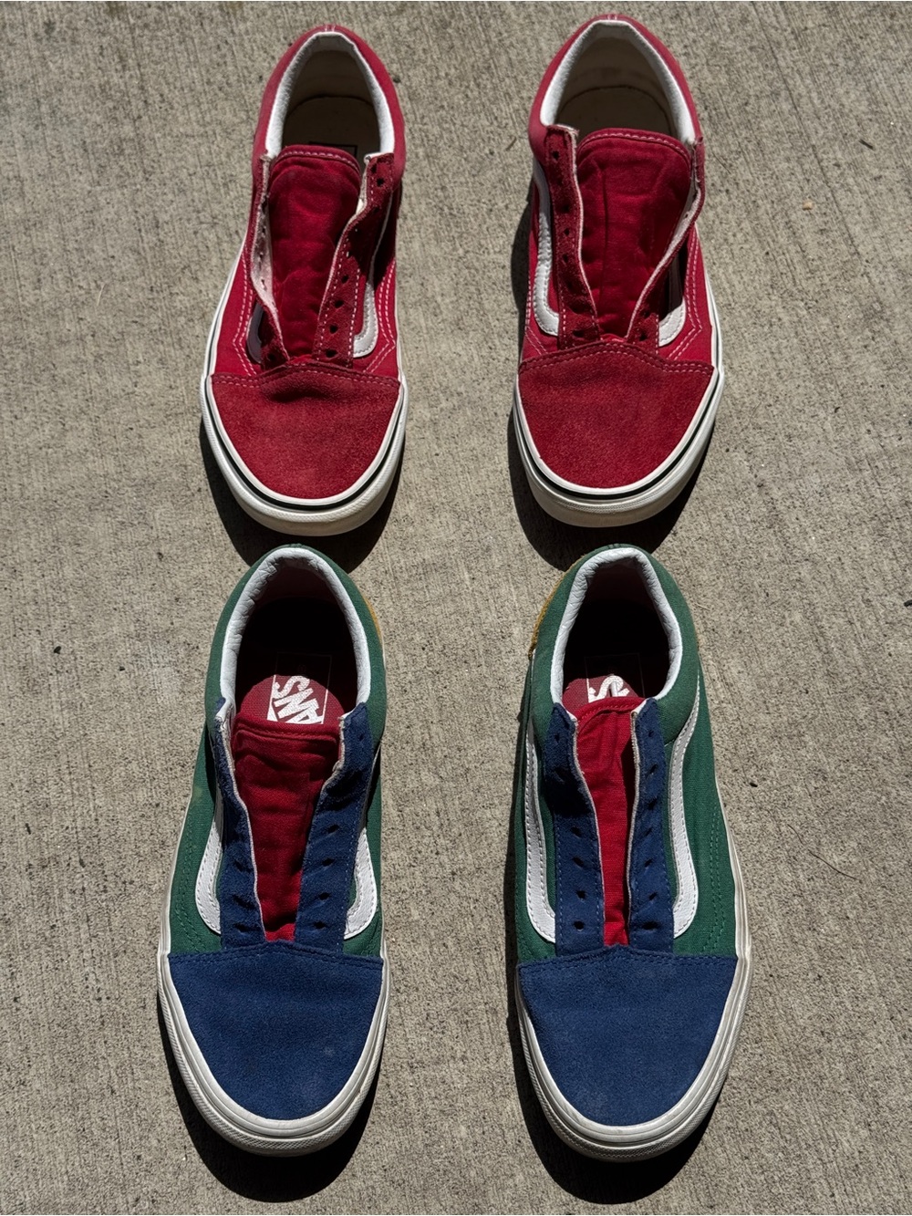 Vans Old Skool Bundle 2 Pairs Color Block Sneakers Womens Size 7 And 8